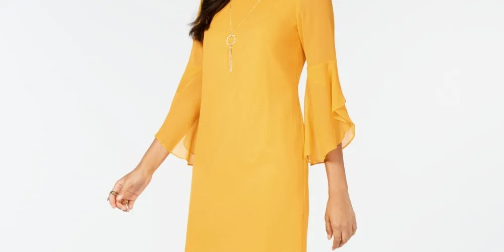 Thalia Sodi Women's Flared Sleeve Necklace Dress Yellow Size XX-Large sold by Ruumur product image thumbnail 2