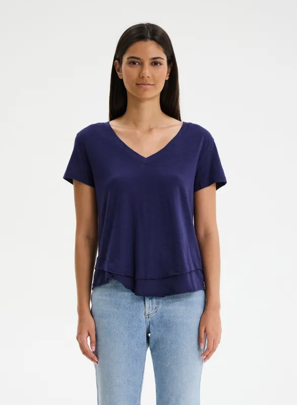 AVA V-NECK - V-Neck Mock Layer T-Shirt made by Ruumur