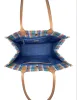 Tory Burch Tory Navy / Multi Ella Poly Woven Nylon Tote sold by Ruumur