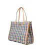 Tory Burch Tory Navy / Multi Ella Poly Woven Nylon Tote sold by Ruumur