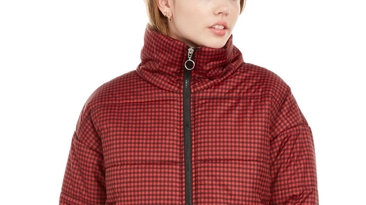 Celebrity Women's Pink Juniors' Plaid Puffer Coat Red sold by Ruumur product image thumbnail 5