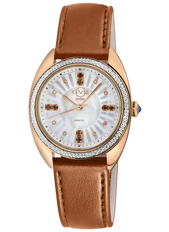 GV2 by Gevril Women's Palermo Vegan 35mm Quartz Watch 13103-V6 sold by Ruumur