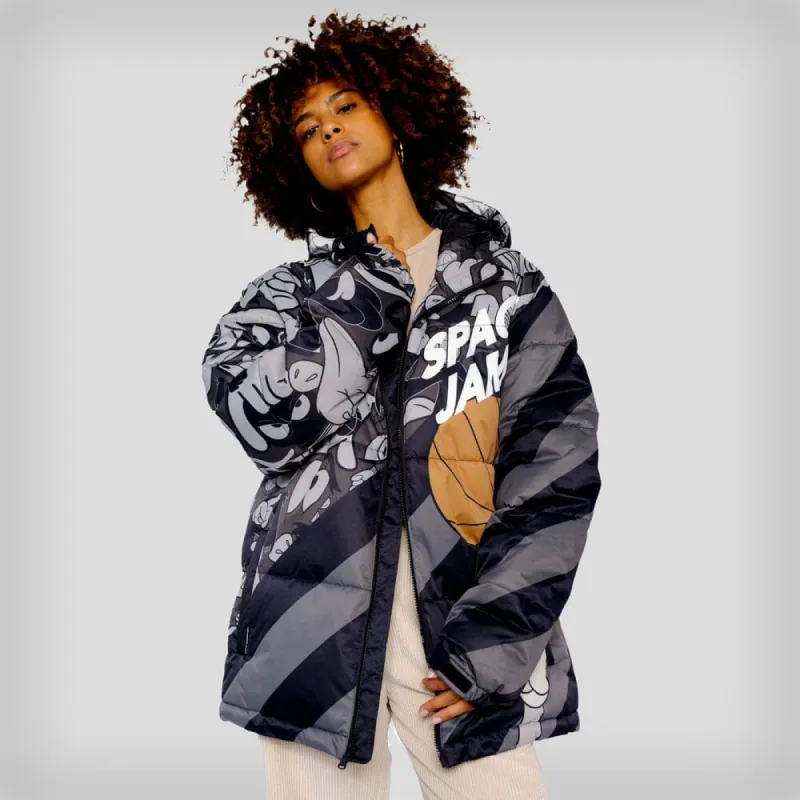 Members Only Women's Space Jam Puffer Oversized Jacket sold by Ruumur
