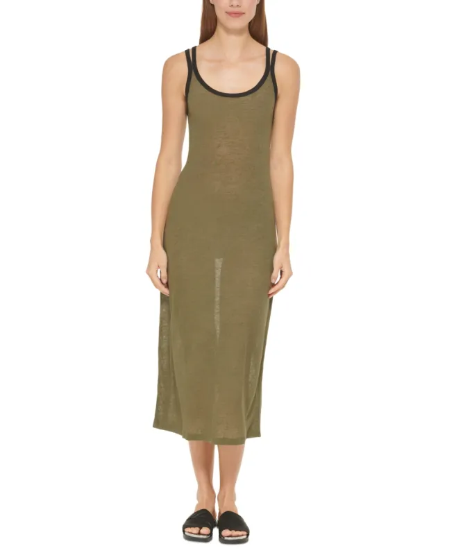 Dkny Women's Double Strap Dress Cover Up Swimsuit Green sold by Ruumur