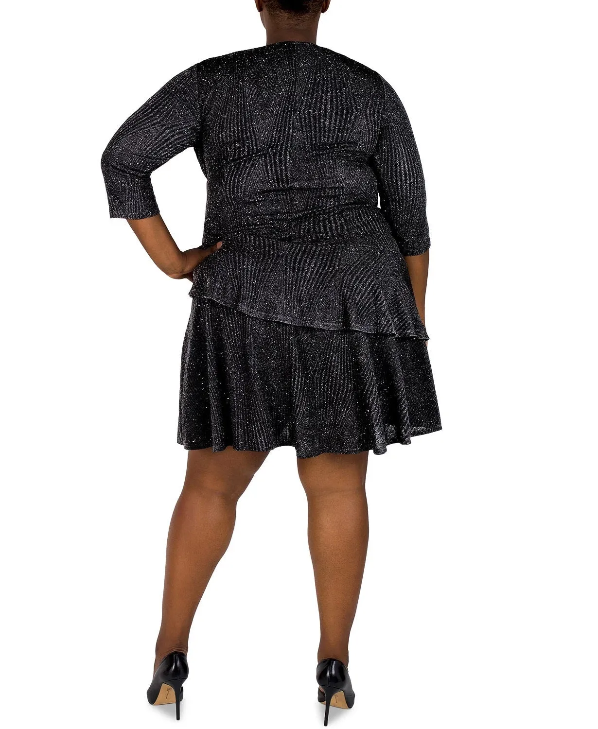 Robbie Bee Women's Glitter Knit Dress Black Size 1X sold by Ruumur product image thumbnail 2