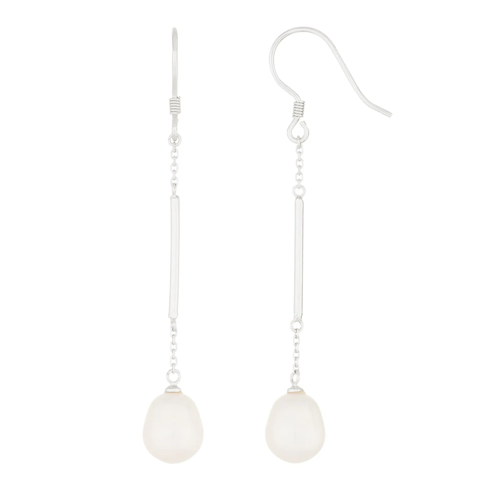 Splendid Pearls Sterling Silver Pearl Earrings ESR-488 sold by Ruumur