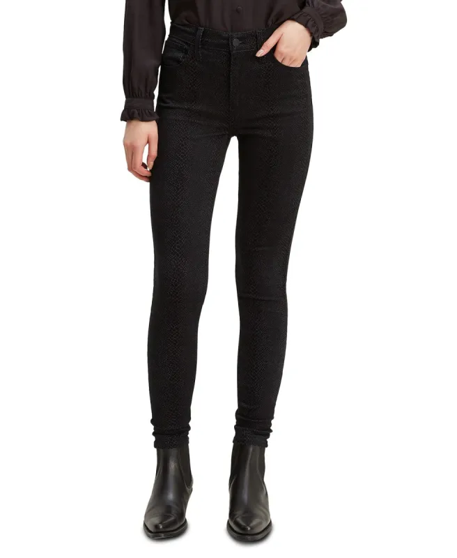 Levi's Women's Python-Print High-Rise Super SkinnyBlack Size 27x30 sold by Ruumur