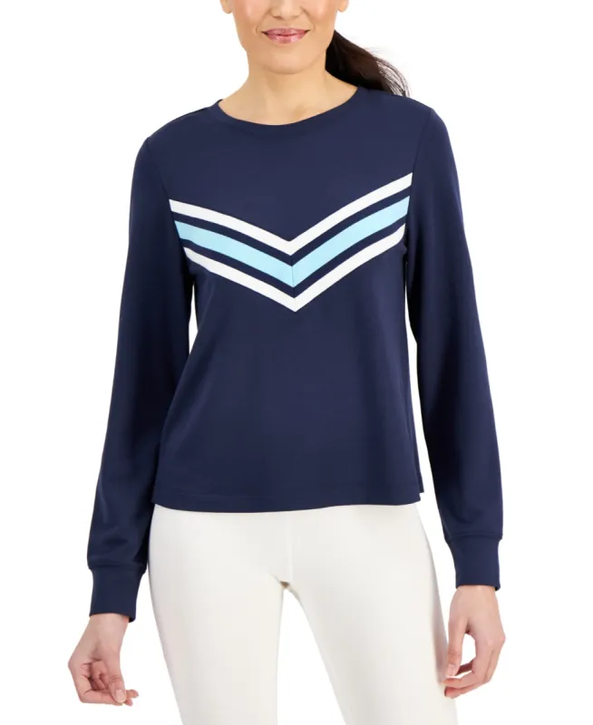 ID Ideology Women's Active Chevron Top Blue Size Large sold by Ruumur