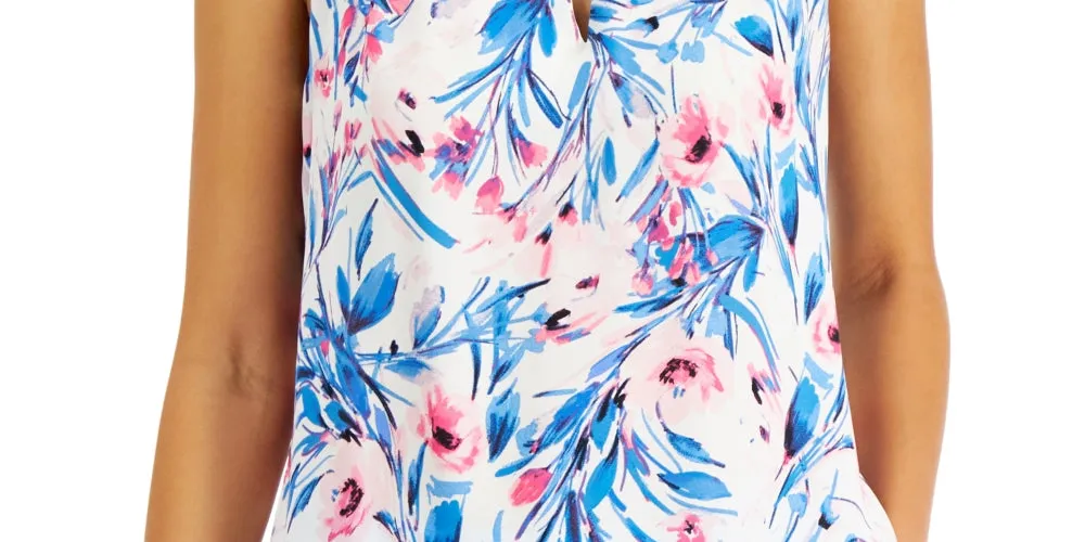 Kasper Women's Floral Print Keyhole Top Pink Size X-Small sold by Ruumur product image thumbnail 3