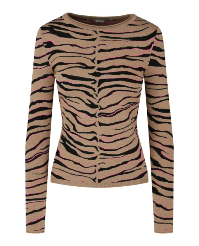 Stella McCartney Tiger-Print Pullover Sweater sold by Ruumur