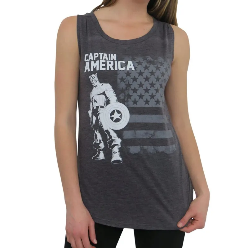 Captain America Old Glory Women's Tank Top sold by Ruumur