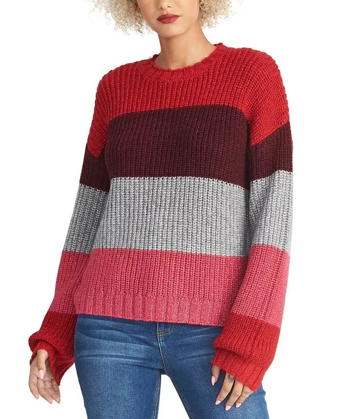Rachel Roy Women's Bold Stripe Gabe Sweater Pink Size X-Large sold by Ruumur