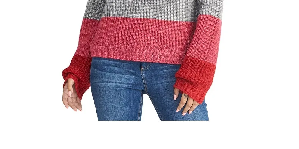 Rachel Roy Women's Bold Stripe Gabe Sweater Pink Size X-Large sold by Ruumur product image thumbnail 3