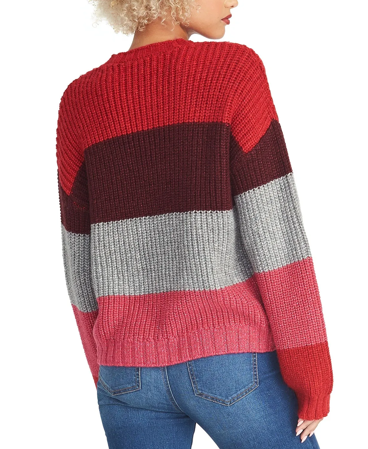 Rachel Roy Women's Bold Stripe Gabe Sweater Pink Size X-Large sold by Ruumur product image thumbnail 2