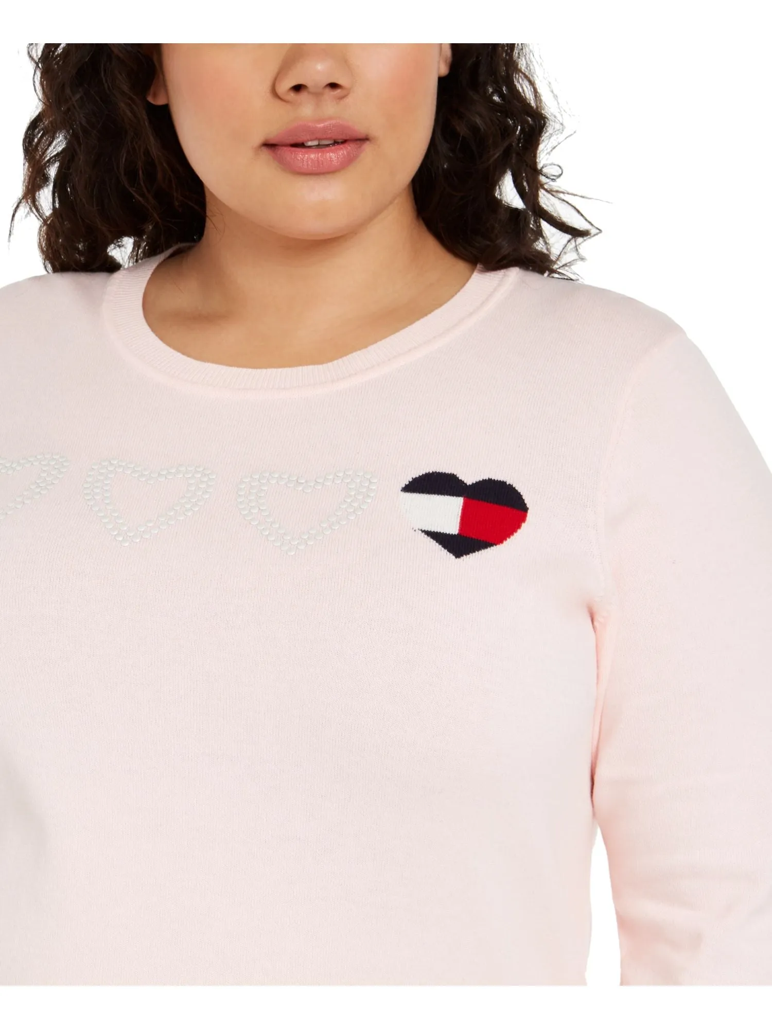 Tommy Hilfiger Women's Hearts Pullover Sweater Pink Size 0X sold by Ruumur product image thumbnail 3