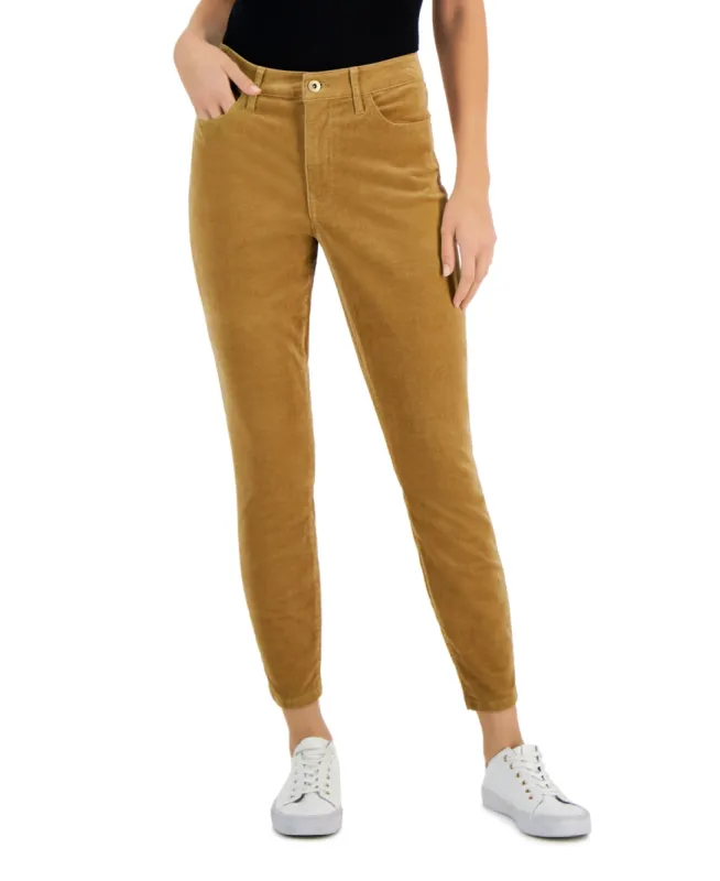 Tommy Hilfiger Women's Corduroy Skinny Ankle Pants Brown Size 10 sold by Ruumur