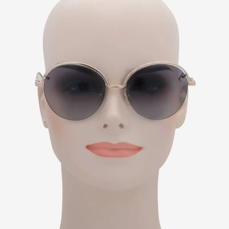 Chopard Imperiale Shiny Rose Gold & Smoke Gradient Round Sunglasses SCHD46S 300 made by Chopard