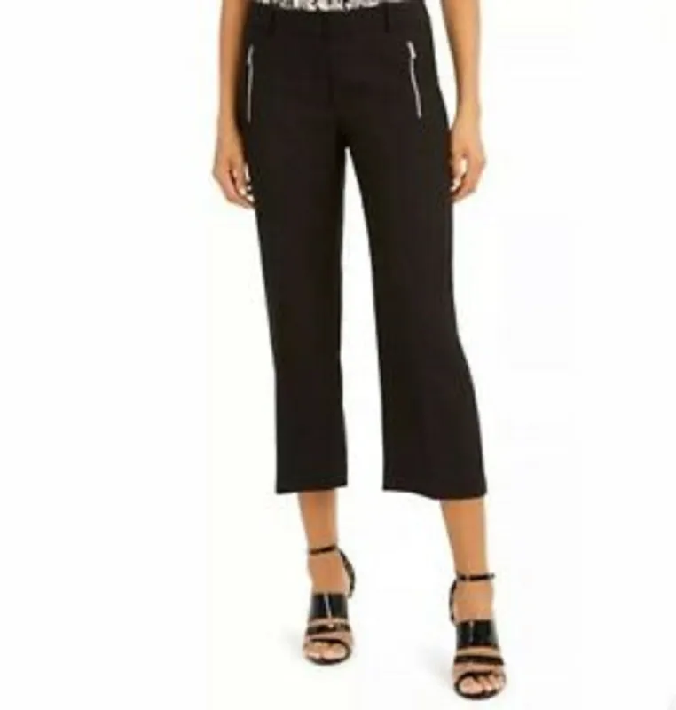 Calvin Klein Women's Zipper-Pocket Cropped Twill Pants Black Size 12 sold by Ruumur