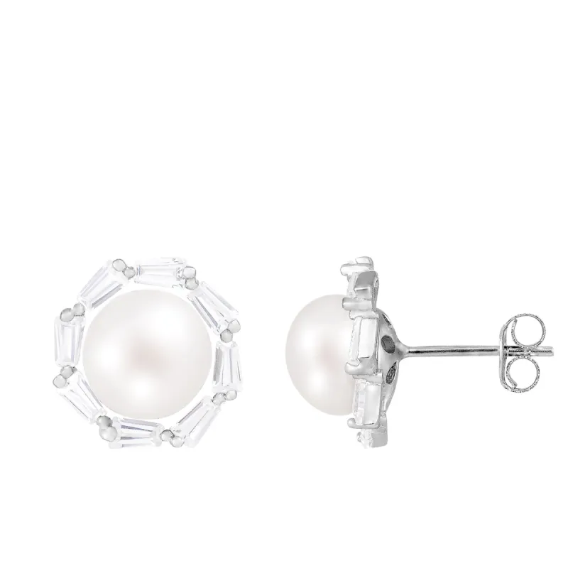 Splendid Pearls Sterling Silver Pearl Earrings ESR-425 sold by Ruumur