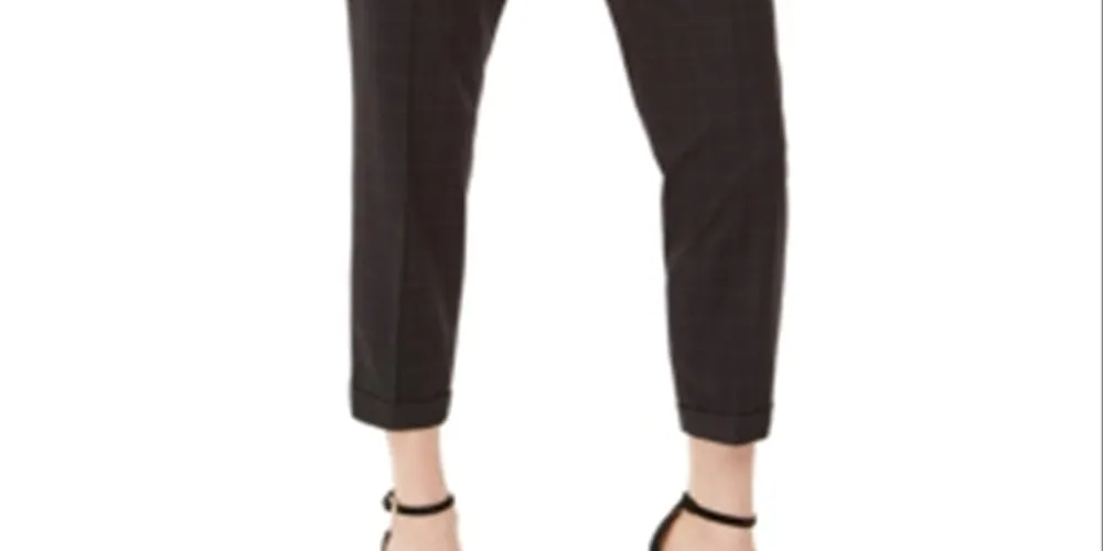 Calvin Klein Women's Slim Leg Ankle Windowpane Pants Gray Size 0 sold by Ruumur product image thumbnail 3