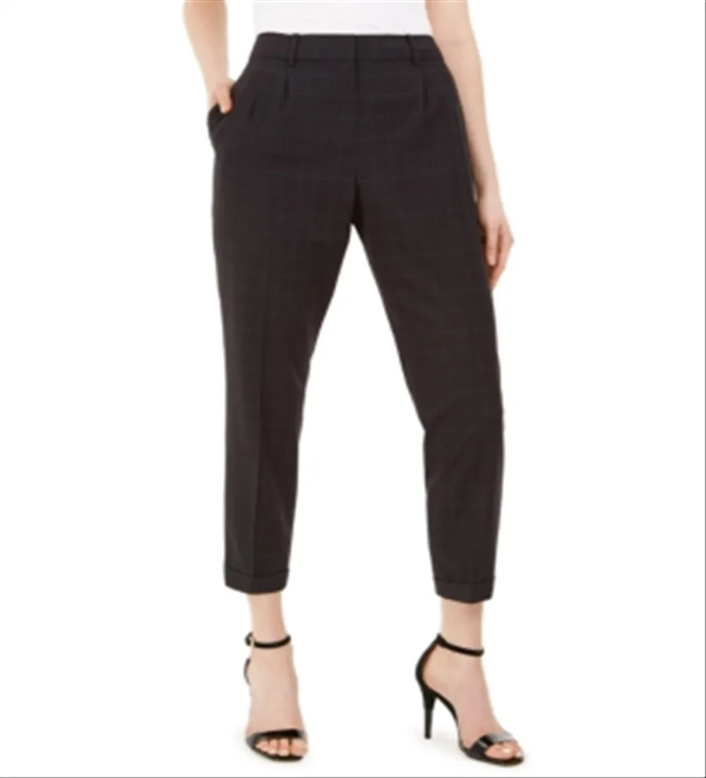 Calvin Klein Women's Slim Leg Ankle Windowpane Pants Gray Size 0 sold by Ruumur