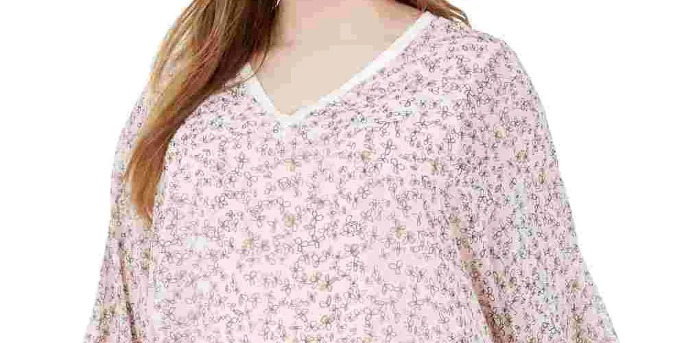 Tommy Hilfiger Women's Plus Size Printed Chiffon Top Pink Size 0X sold by Ruumur product image thumbnail 2