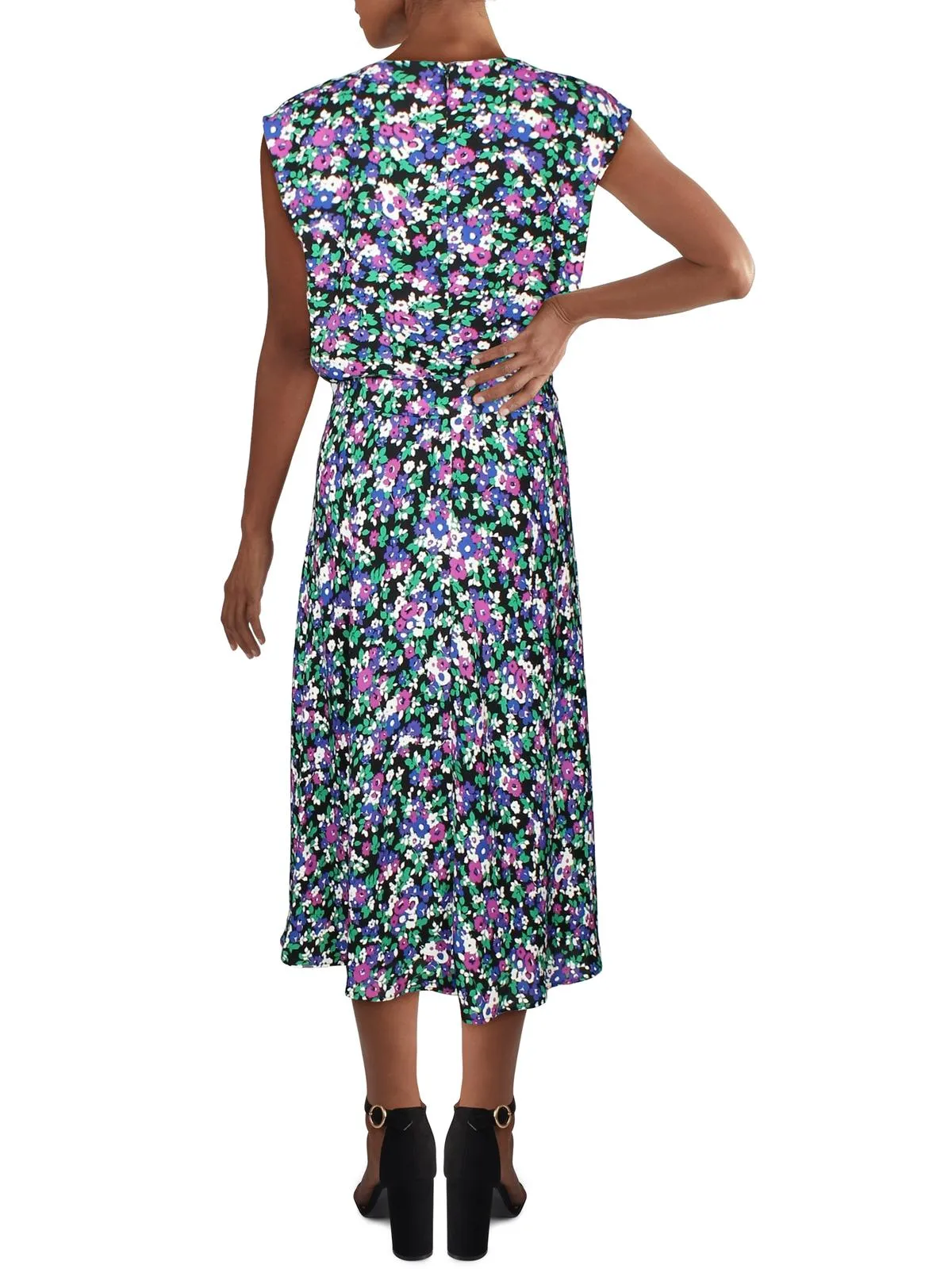 Ralph Lauren Women's Floral Sleeveless Jewel Neck Below the Knee Fit Flare Dress Black Size 10 sold by Ruumur product image thumbnail 2