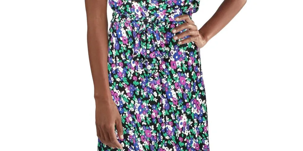 Ralph Lauren Women's Floral Sleeveless Jewel Neck Below the Knee Fit Flare Dress Black Size 10 sold by Ruumur product image thumbnail 3