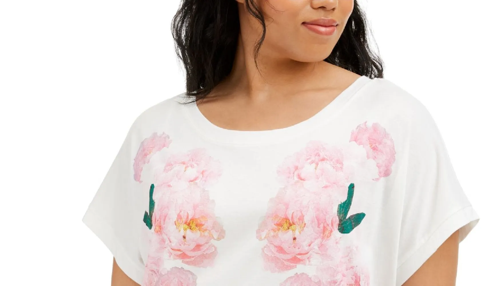 Tommy Hilfiger Women's Plus Size Floral-Print T-Shirt White Size 1X sold by Ruumur product image thumbnail 2