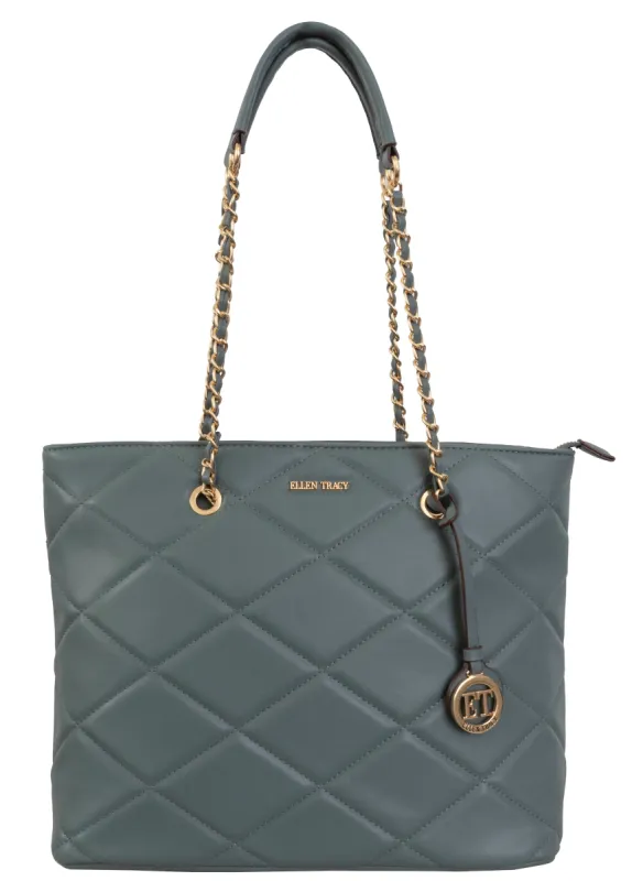 Ellen Tracy Smooth Diamond Quilted Tote ETH2179-104-SA sold by Ruumur