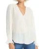 Rachel Rachel Roy Women's Lulu V-Neck Shirred-Cuff Top White Size Extra Small sold by Ruumur