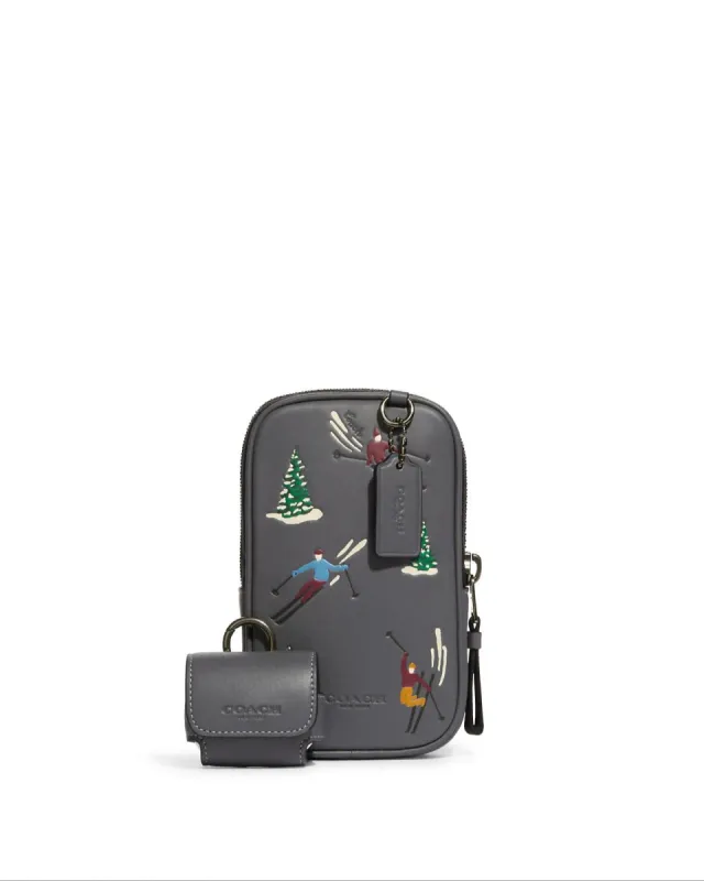 Coach Women's Industrial Grey Multifunction Phone Pack With Ski Slopes Print sold by Ruumur