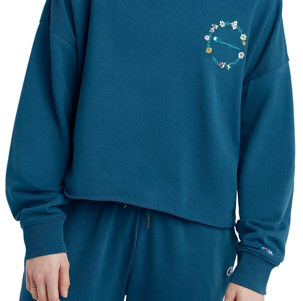 Champion Women's Campus French Terry Hoodie Blue Size Small sold by Ruumur product image thumbnail 3