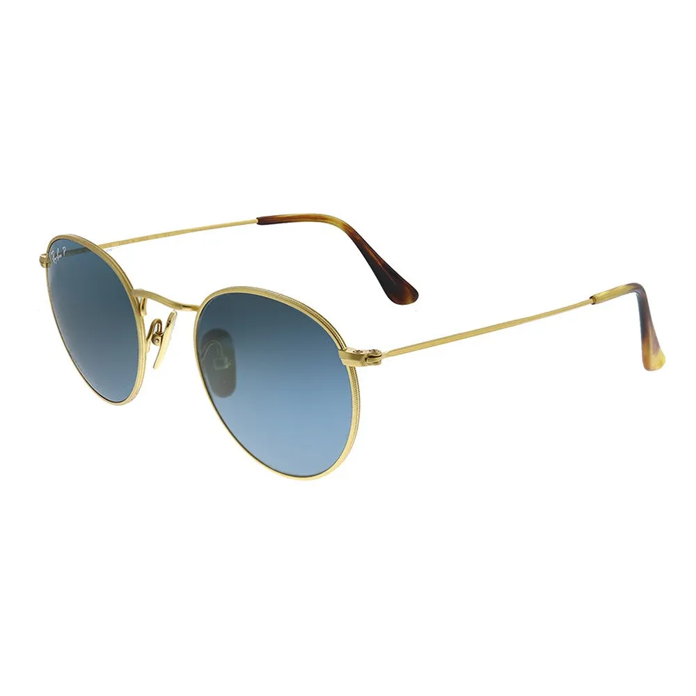 Ray Ban Gold Sunglasses with Polarized Blue Lenses-RB_8247_9217T0_50mm sold by Ruumur