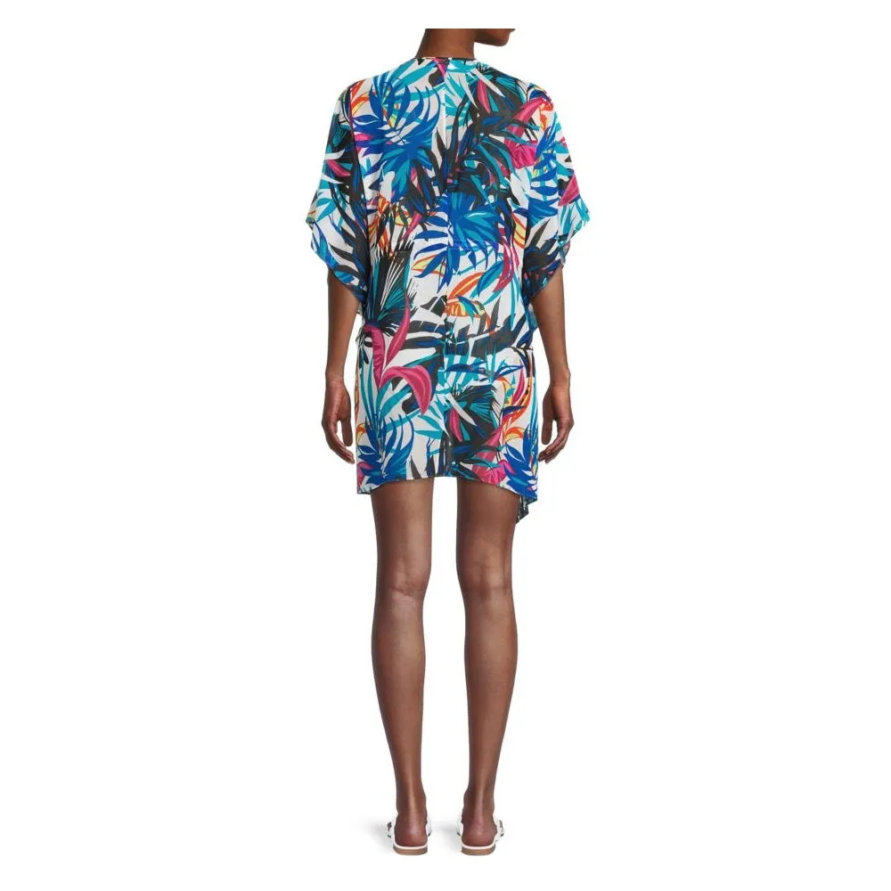Calvin Klein Women's Printed Drawstring Kaftan Cover Up With Self Bag Swimsuit Blue Size Small sold by Ruumur product image thumbnail 2