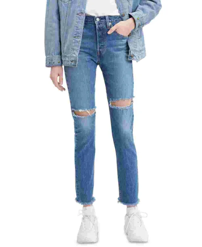 Levi's Women's 501 Skinny Jeans Blue Size 27 sold by Ruumur