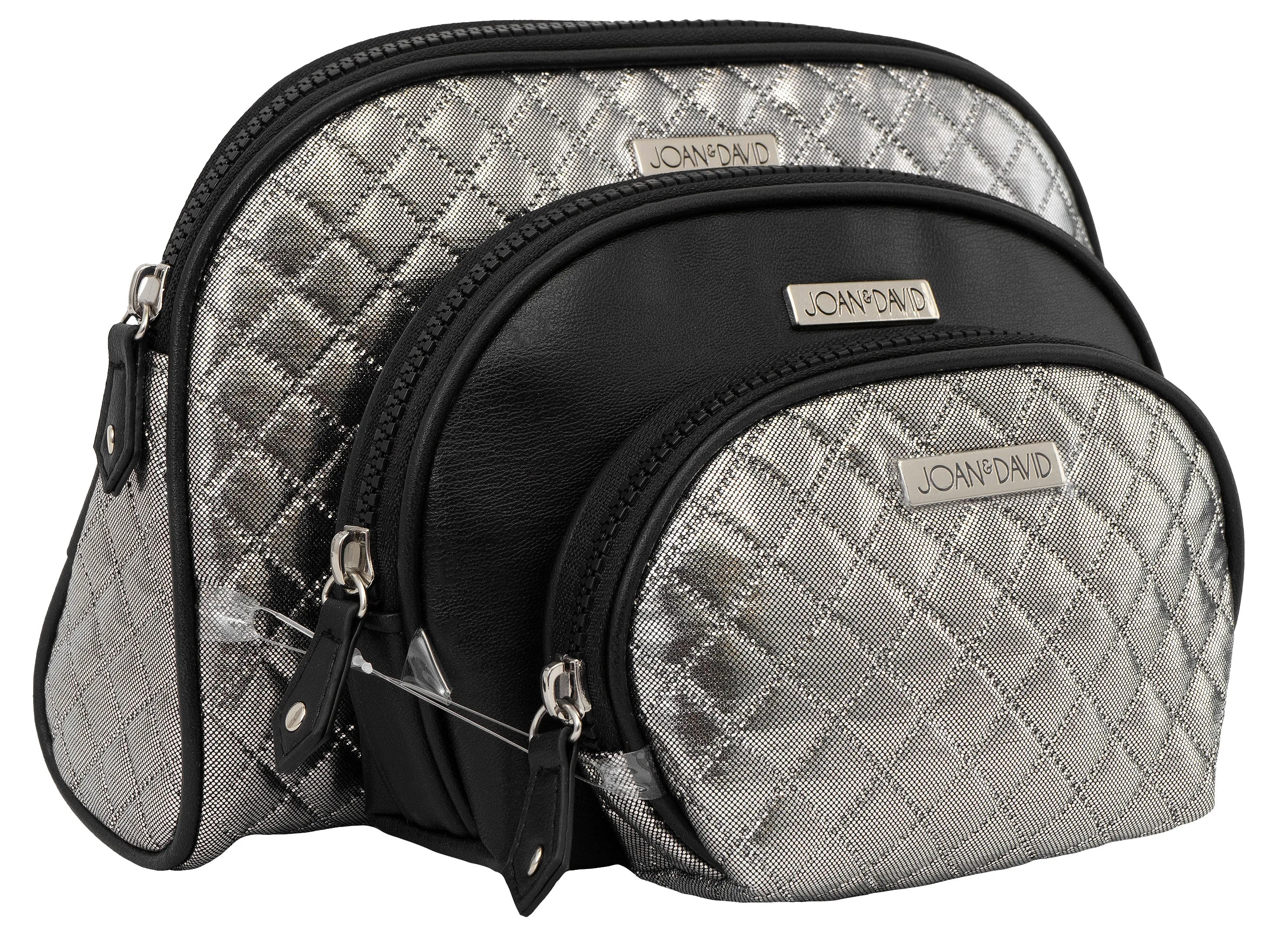 Joan & David Metallic Quilted 3 Piece Dome Cosmetic Toiletry Bag Set sold by Ruumur product image thumbnail 2