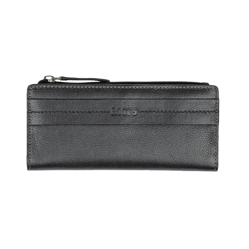 Roots Ladies Slim Clutch Wallet with Top Zipper made by Ruumur