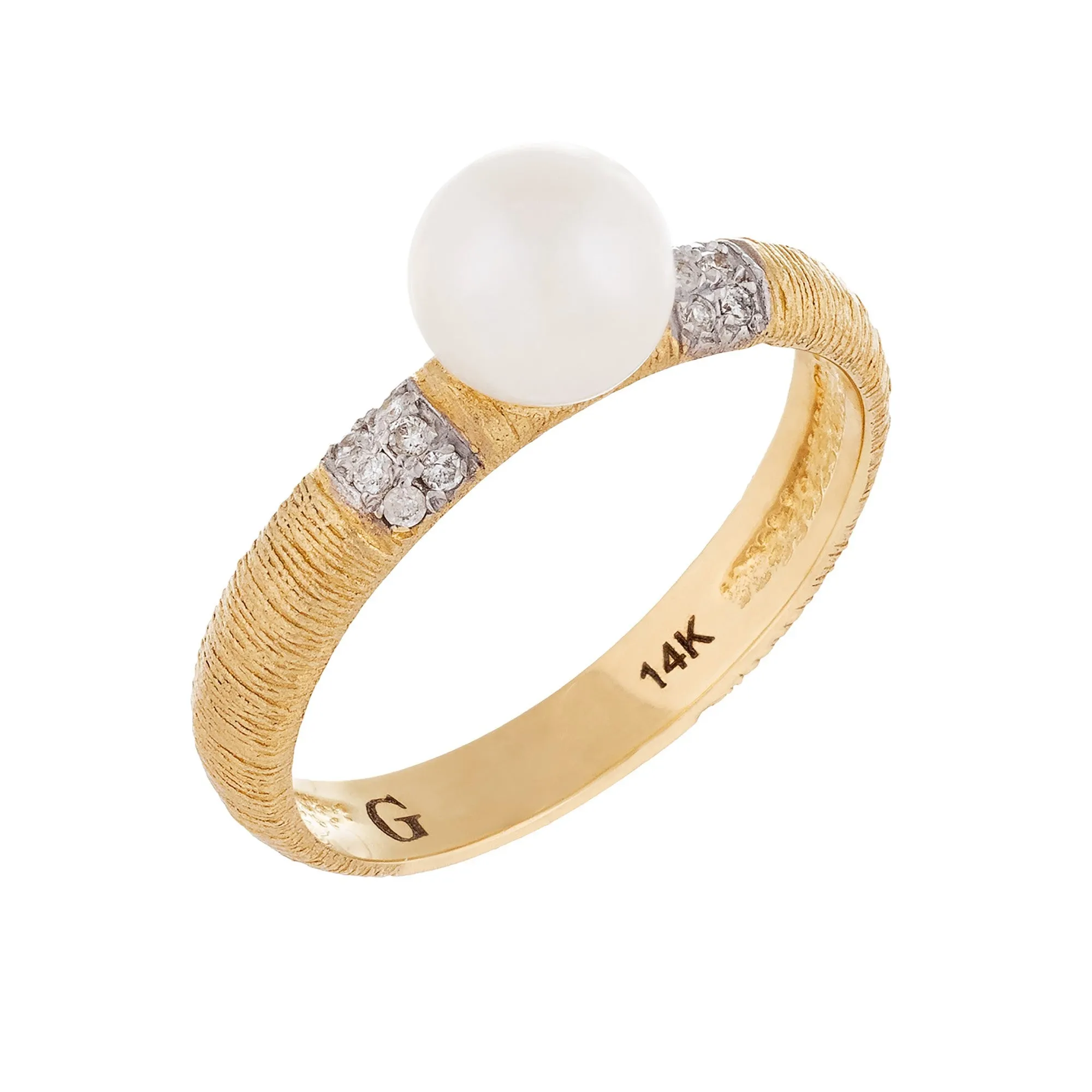 Splendid Pearls 14K Yellow Gold Pearl Ring HE-225YG sold by Ruumur