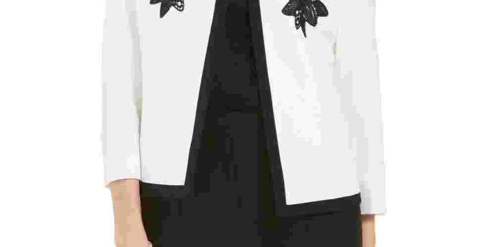 Kasper Women's Embroidered Flyaway Jacket White Size 8 sold by Ruumur product image thumbnail 3