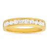 Sterling Silver Channel-set Round CZ Band Ring sold by Ruumur