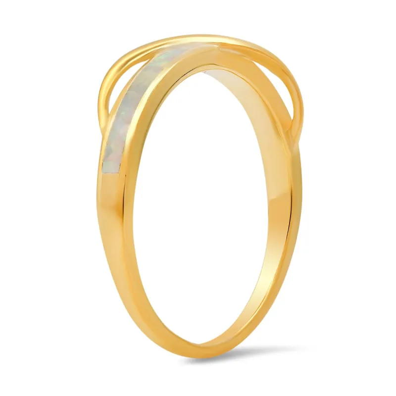 Sterling Silver Opal Wave Ring sold by Ruumur