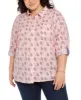 Tommy Hilfiger Women's Plus Size Polka Dot Heart Print Cotton Shirt Pink Size 2X sold by Ruumur