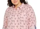 Tommy Hilfiger Women's Plus Size Polka Dot Heart Print Cotton Shirt Pink Size 2X sold by Ruumur