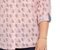 Tommy Hilfiger Women's Plus Size Polka Dot Heart Print Cotton Shirt Pink Size 2X sold by Ruumur