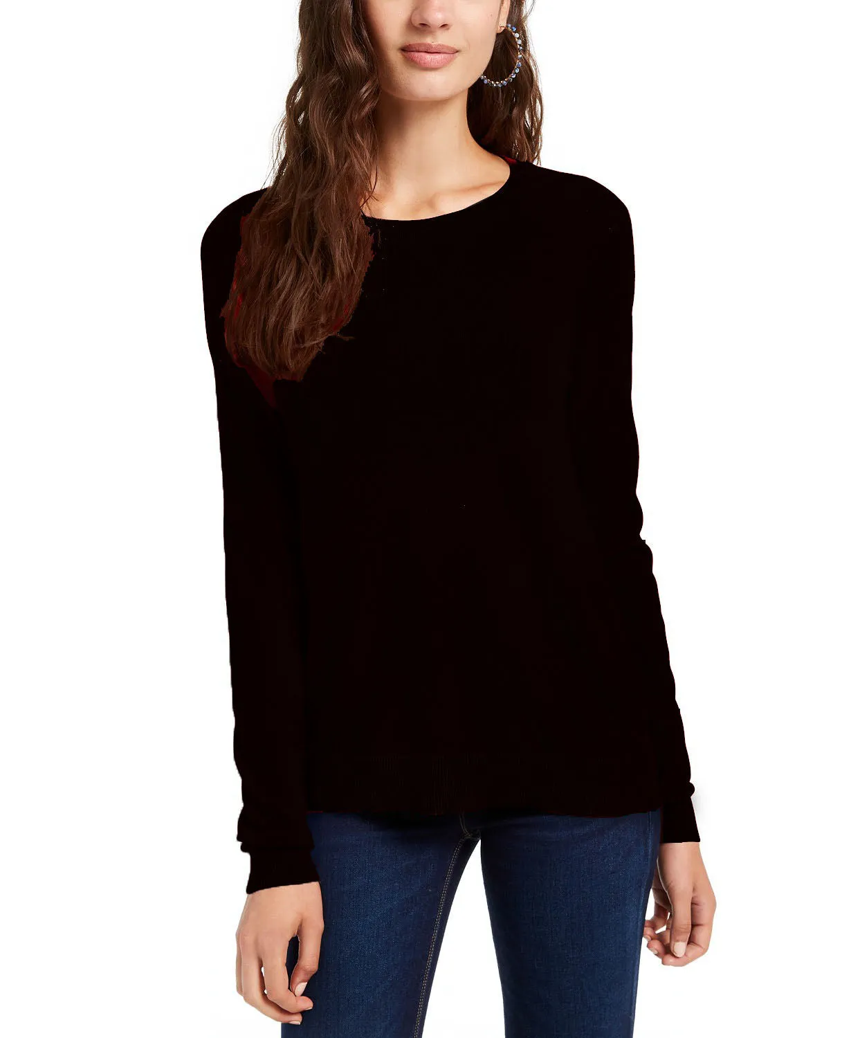 Planet Gold Juniors' Women's Crewneck Sweater Black Size Medium sold by Ruumur