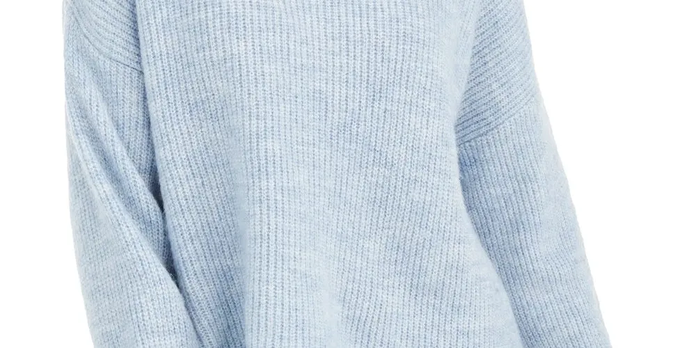 Sun + Moon Women's Boxy Turtleneck Sweater Blue Size Medium sold by Ruumur product image thumbnail 3