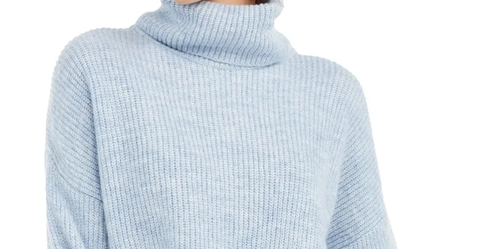 Sun + Moon Women's Boxy Turtleneck Sweater Blue Size Medium sold by Ruumur product image thumbnail 2