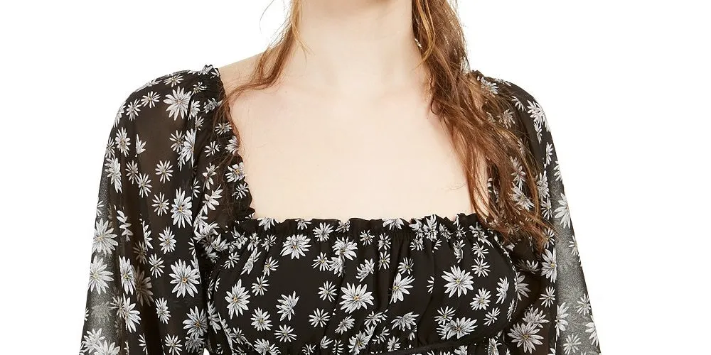 Leyden Women's Daisy Floral Print Cropped Top Black Size Extra Large sold by Ruumur product image thumbnail 2