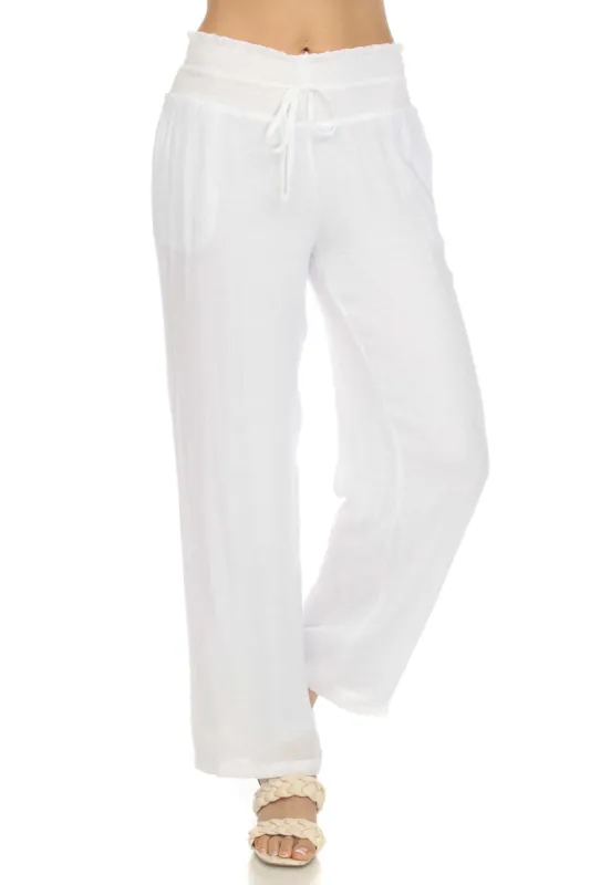 Mojito Women's Casual Resort Wear Drawstring Palazzo Pant sold by Ruumur